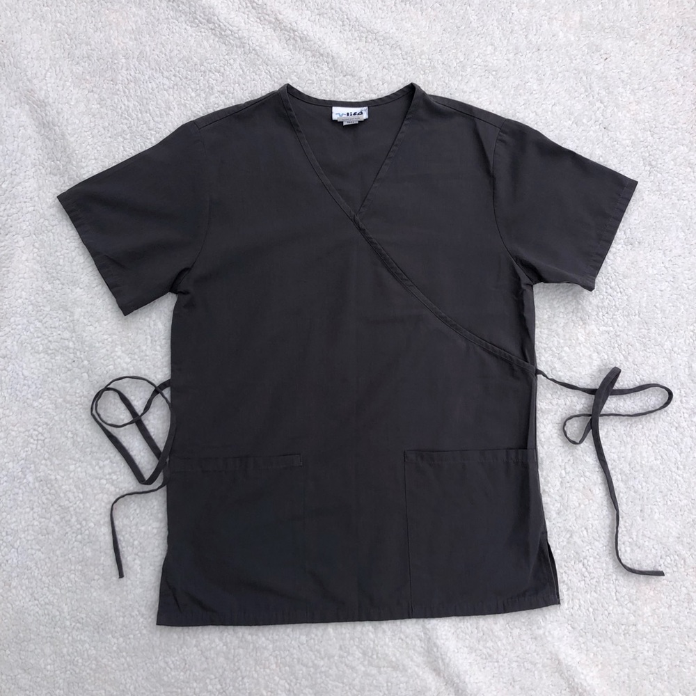 Faux Wrap Scrub Top